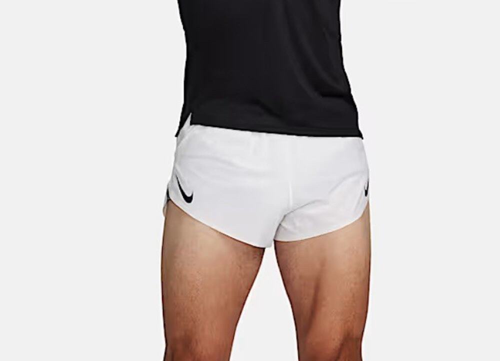 Nike AeroSwift 2" Brief-Lined Men's Size XL Summit White Black Running Shorts